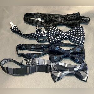 Stylish Kids Bow Tie Set in Black and Blue